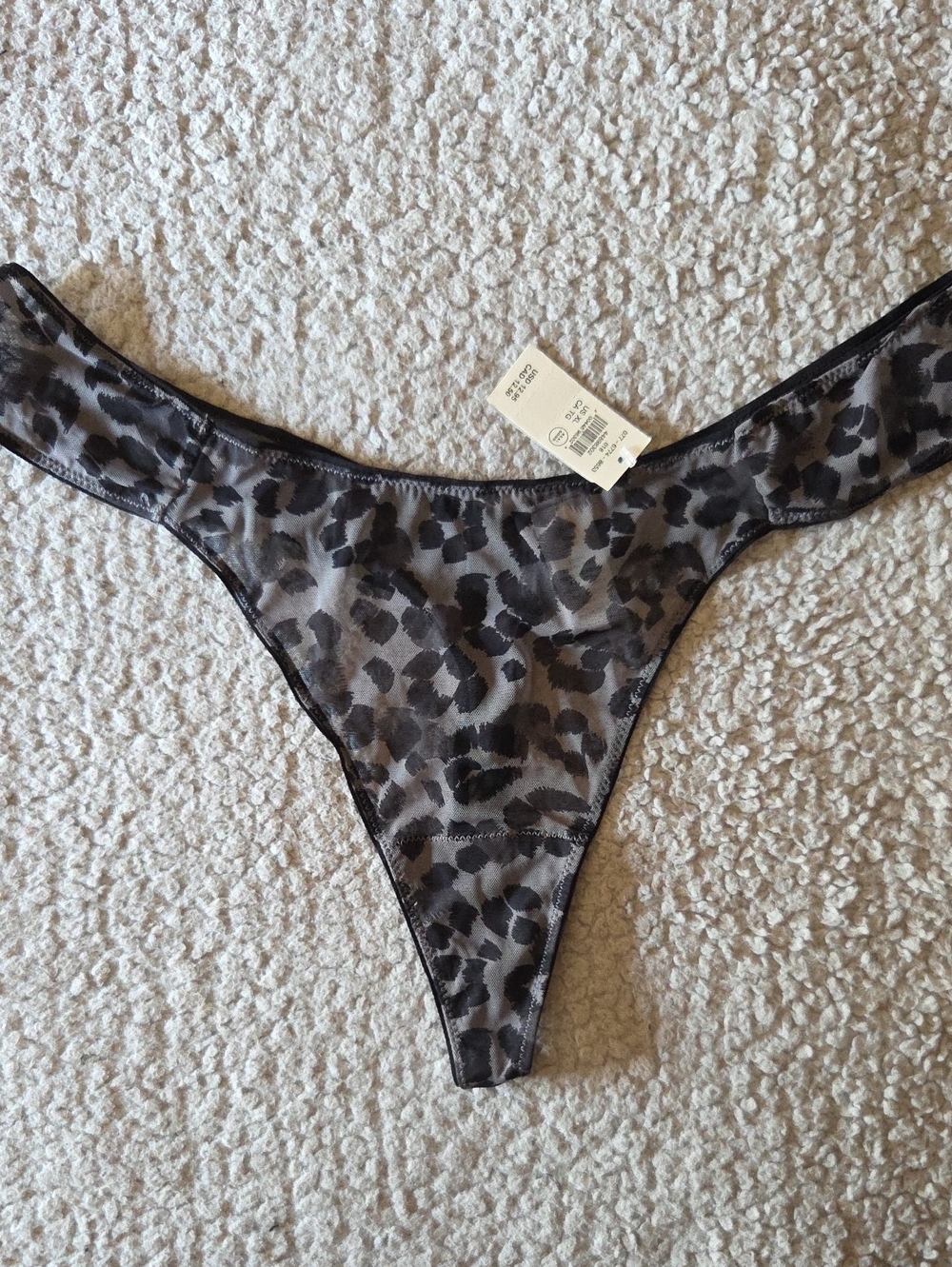NWT Aerie Show Off Mesh Thong Underwear In Shell Gray